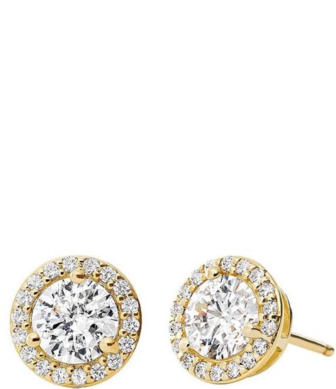 michael kors silver circle stud earrings|michael kors halo stud earrings.